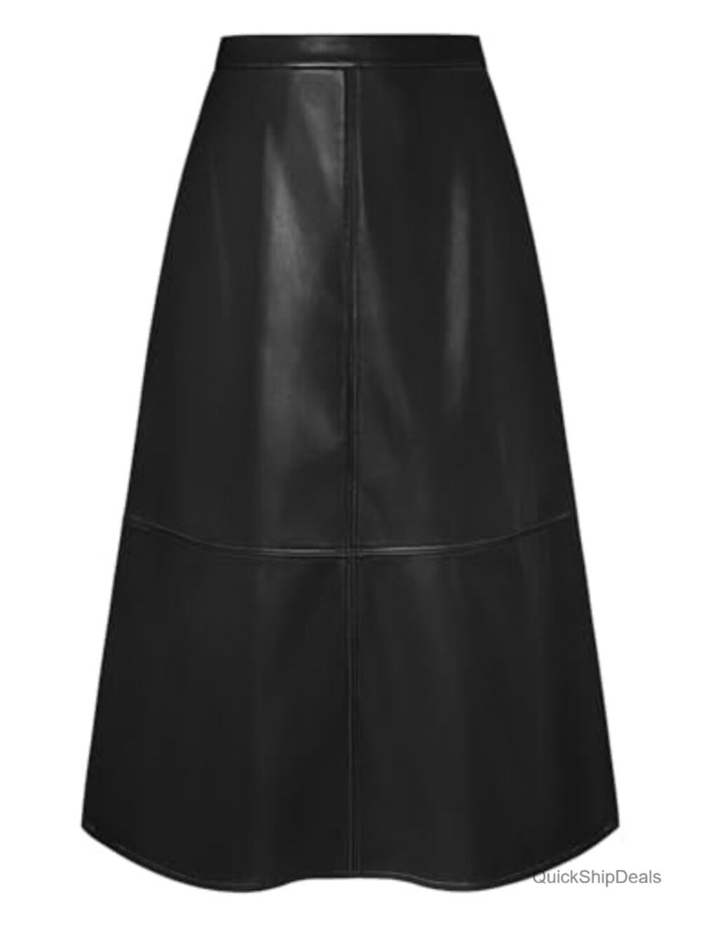 Faux Leather High Waist A-Line Skirt for Women Fall Winter Outfit